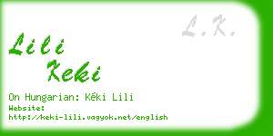 lili keki business card