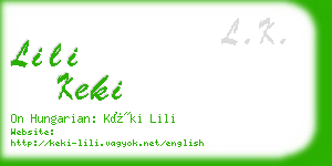 lili keki business card